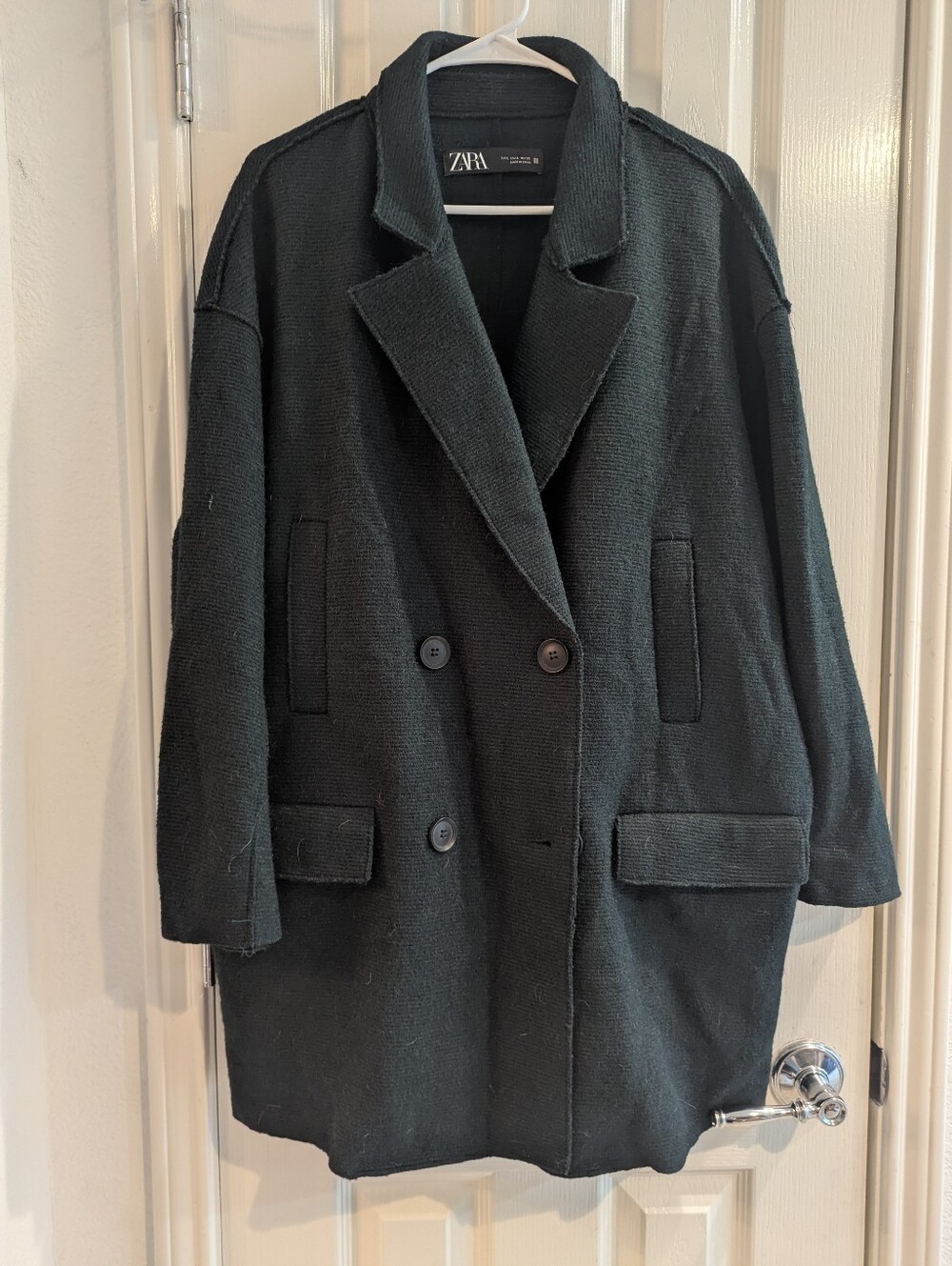 Zara Women's Double Breasted Soft Oversized Coat